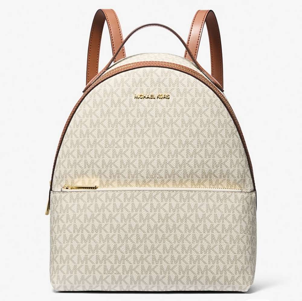 NWT Michael Kors Vanilla Medium Logo Backpack